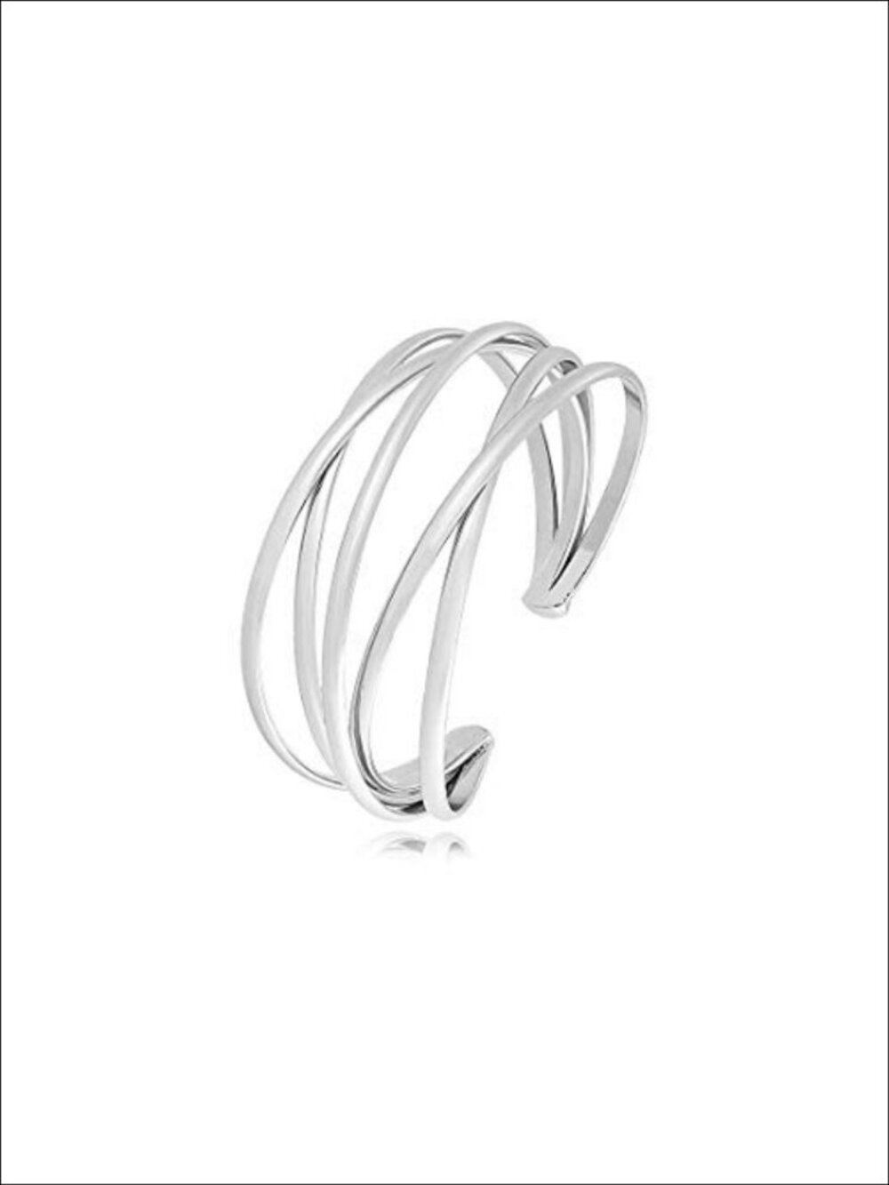 Chunky Multi-Layer Cross Wire Cuff Bracelet Open Adjustable Wide Bangle